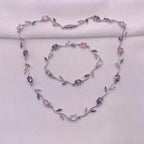Elegant Crystal Branch Jewelry Set | Waterproof Stainless Steel Necklace & Bracelet