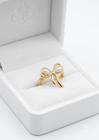 Pearl Bow Ring – Gold