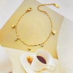 Women's Elegant Gold Toned Daily Wear Sleek Chain Bracelet
