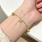 Women's Elegant Gold Toned Daily Wear Sleek Chain Bracelet