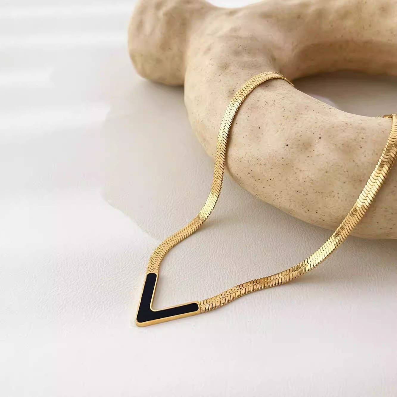 V-Shape Herringbone Chain Necklace