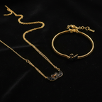 Black Swan Gold Stainless Steel Jewelry Set – Bracelet & Necklace
