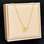 Double Heart Interlocking Necklace