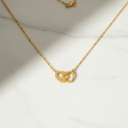 Double Heart Interlocking Necklace