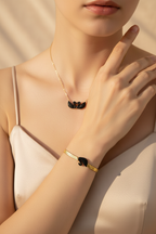 Black Swan Gold Stainless Steel Jewelry Set – Bracelet & Necklace