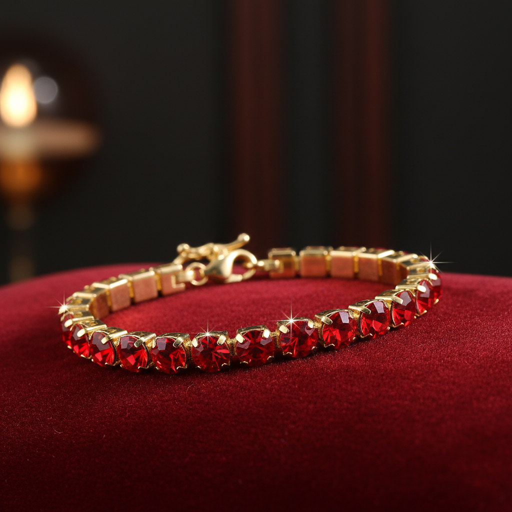Rhinestone Tennis Bracelet – Stainless Steel