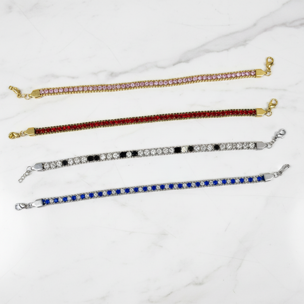 Rhinestone Tennis Bracelet – Stainless Steel
