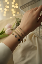 Luxe Golden Bracelet Trio – Wrist Shot