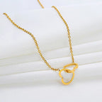 Double Heart Interlocking Necklace